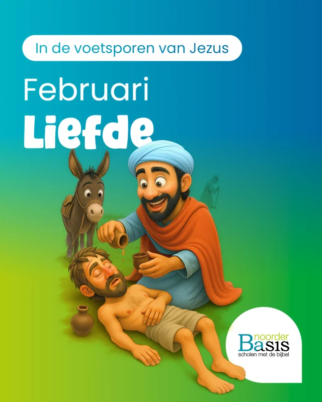 De maand februari is gestart met het thema liefde. De barmhartige Samaritaan deed een daad van liefde: zorgen voor een vreemdeling. En Jezus laat ons zelf zien dat ware liefde geen grenzen kent. Hoe kun jij liefde laten zien aan de ander?